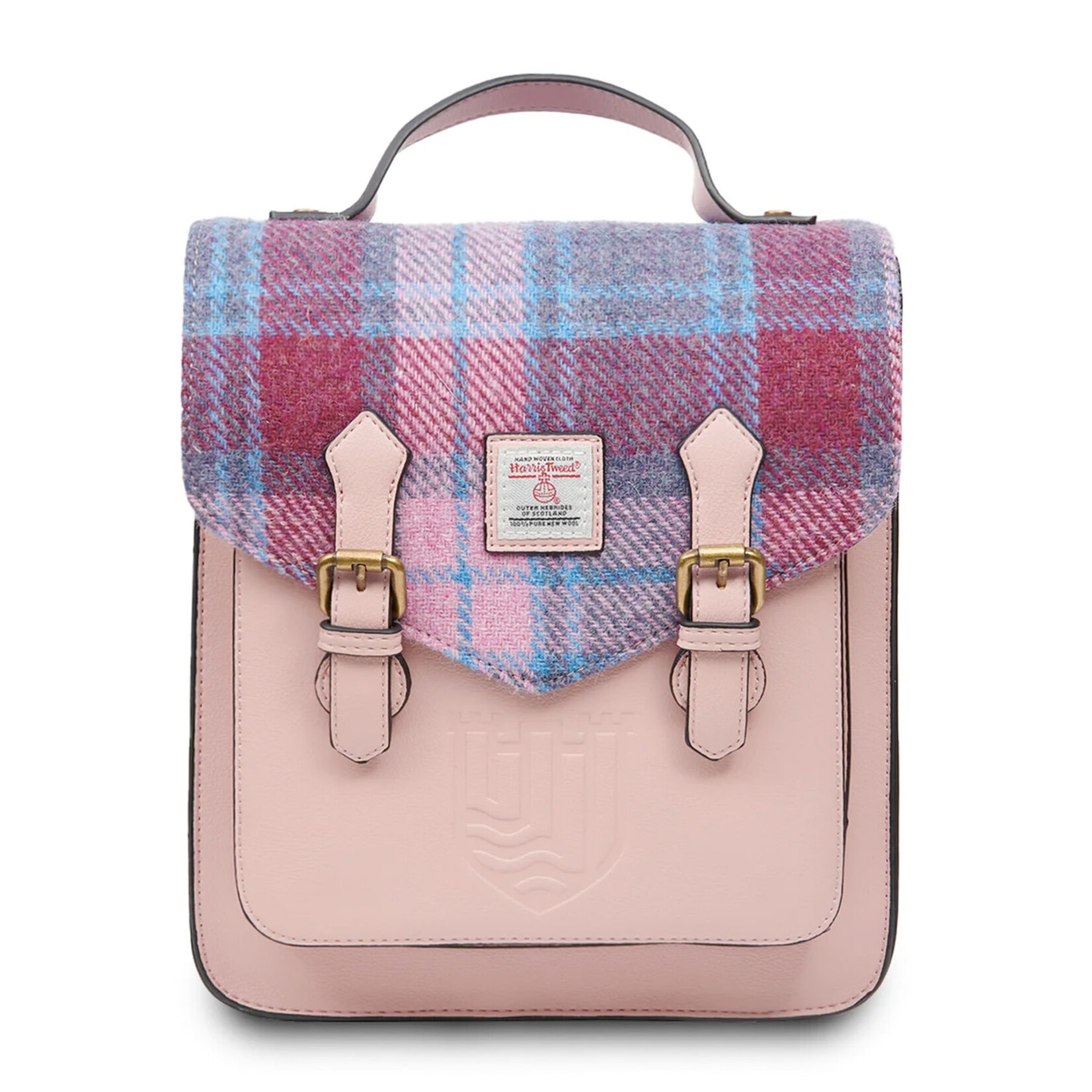ACCESSORIES ISLANDER CALTON BACKPACK w HARRIS TWEED Pink & Blue Tartan