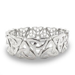 BRACELETS & BANGLES TRINITY KNOT SILVER PLATE STRETCH BRACELET- POLISHED FINISH