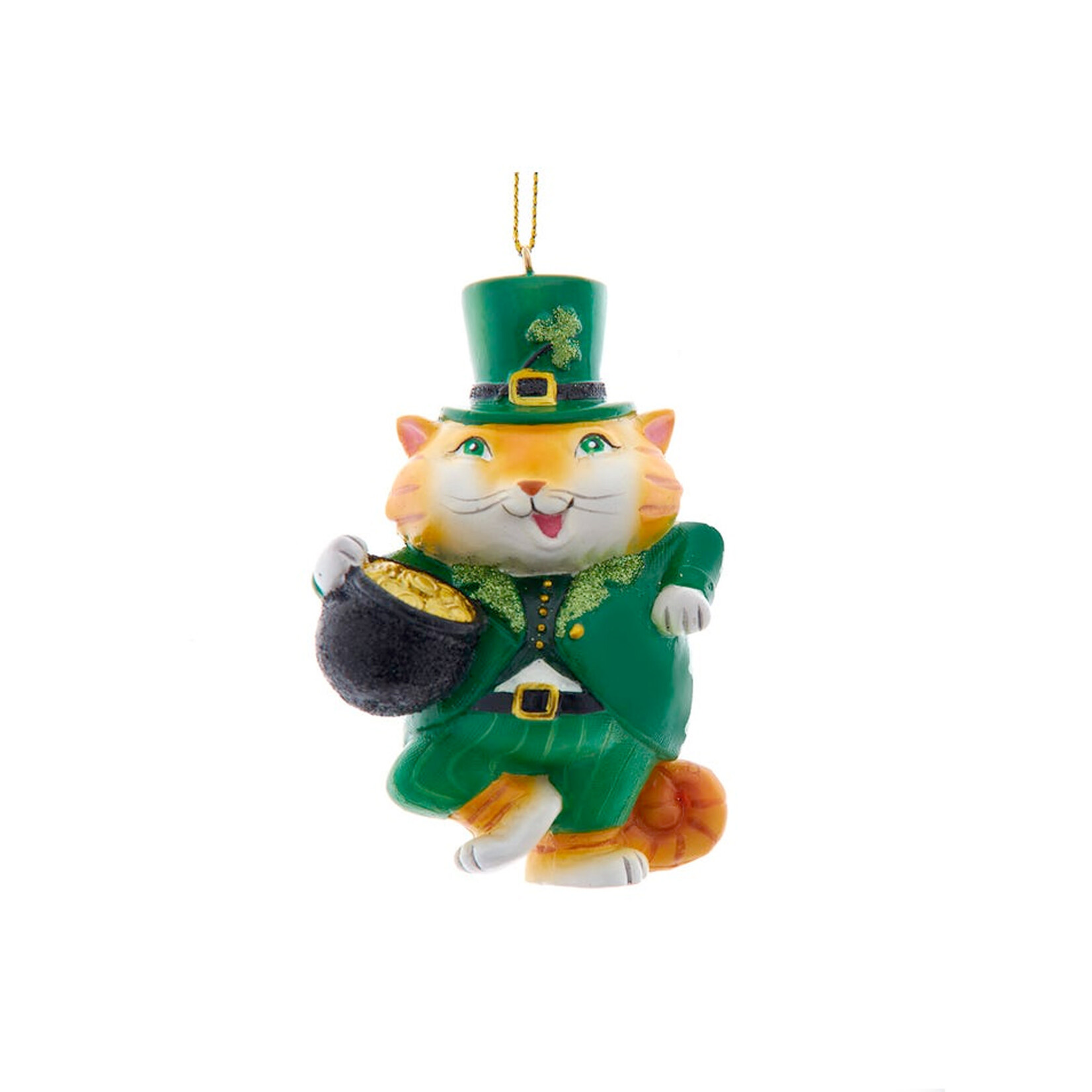 ORNAMENTS IRISH LEPRECHAUN CAT ORNAMENT