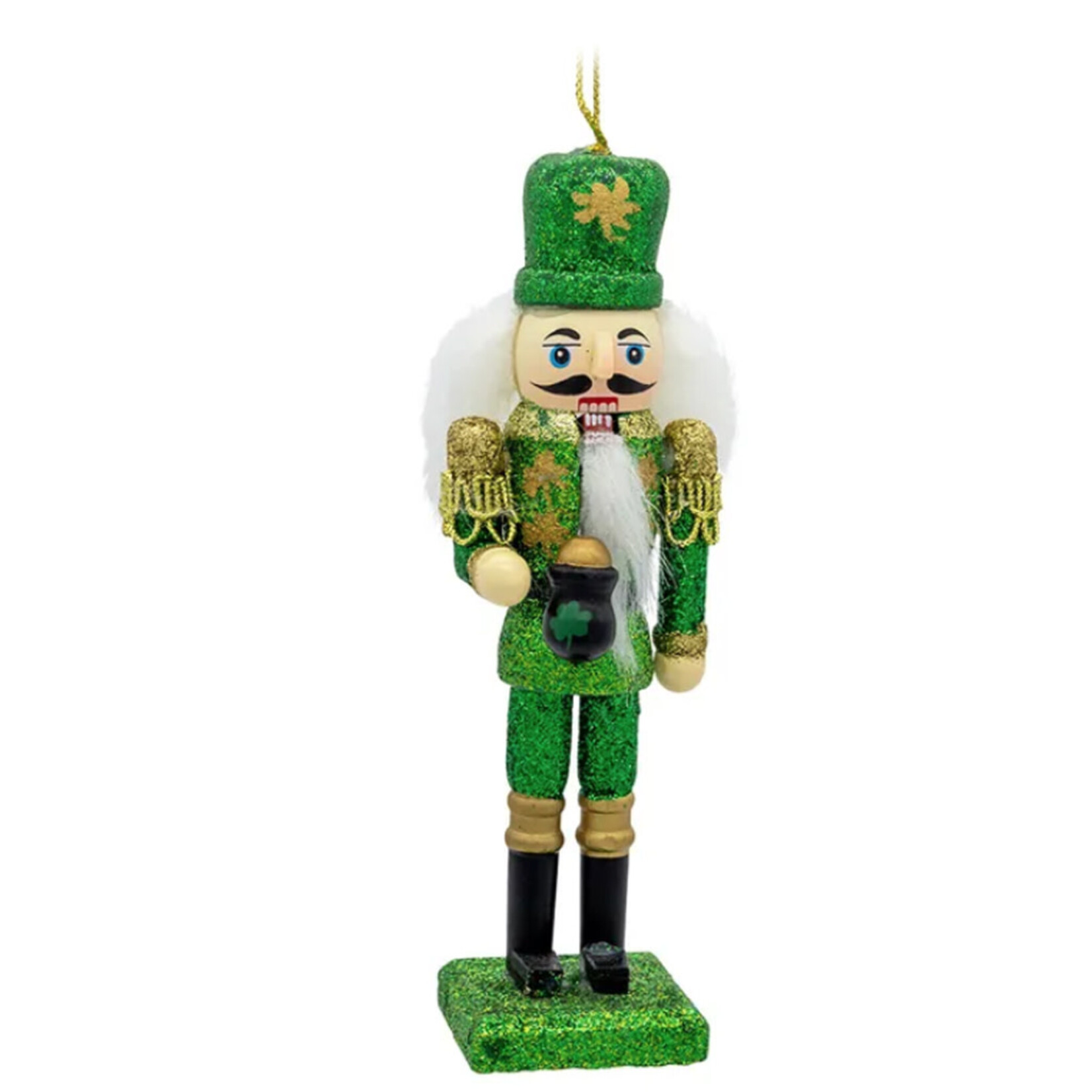 ORNAMENTS IRISH GLITTER NUTCRACKER ORNAMENT