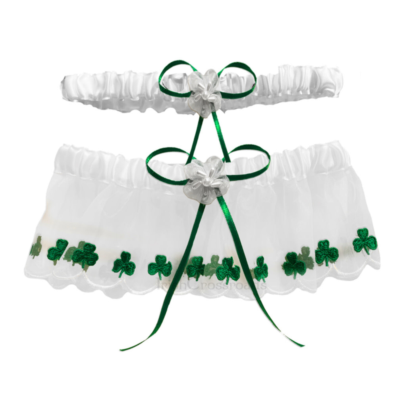 WEDDING SHAMROCK GARTER - GREEN