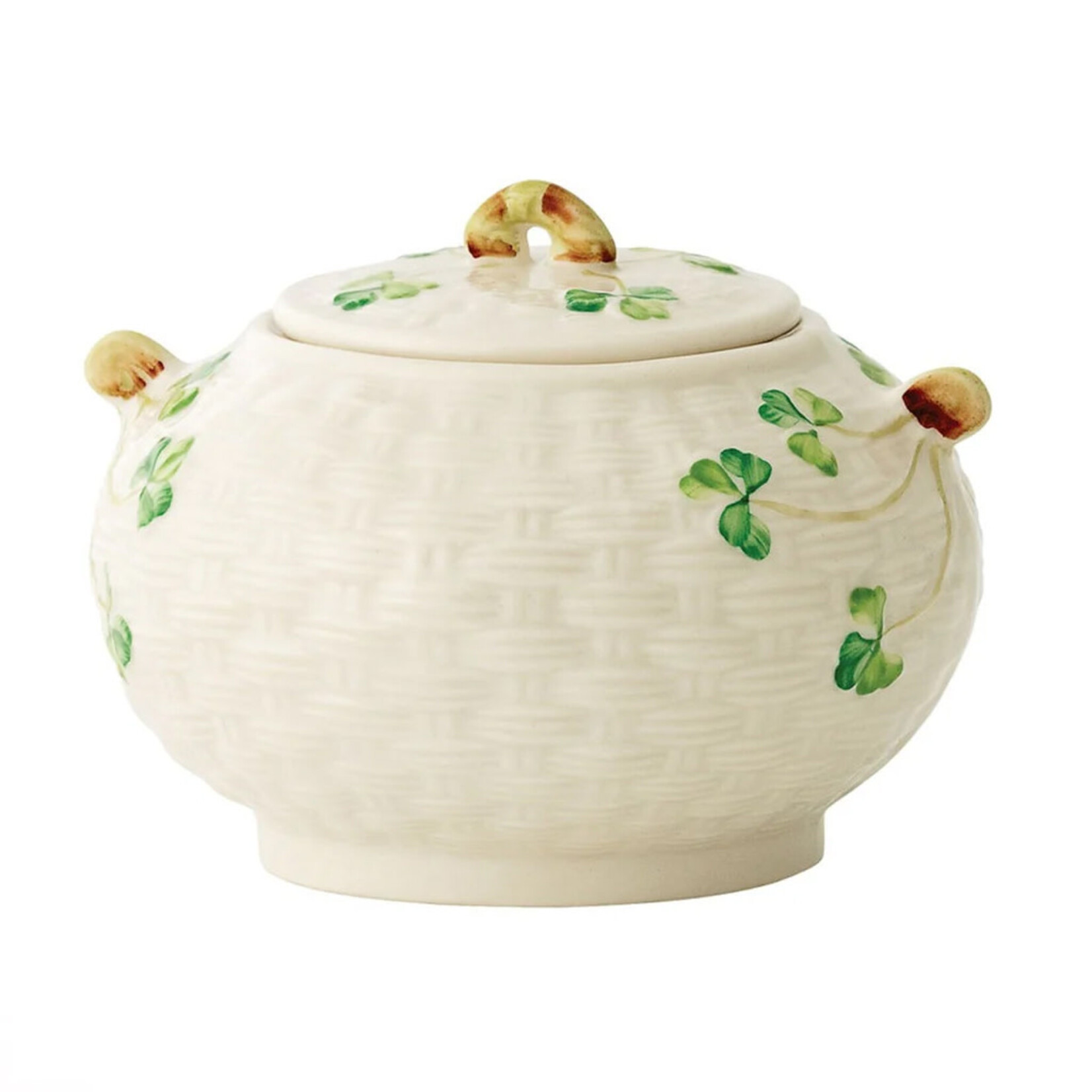 TEAPOTS, MUGS & ACCESSORIES BELLEEK CLASSIC SHAMROCK COVERED SUGAR BOWL
