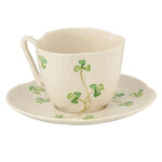 TEAPOTS, MUGS & ACCESSORIES BELLEEK HARP SHAMROCK CUP & SAUCER