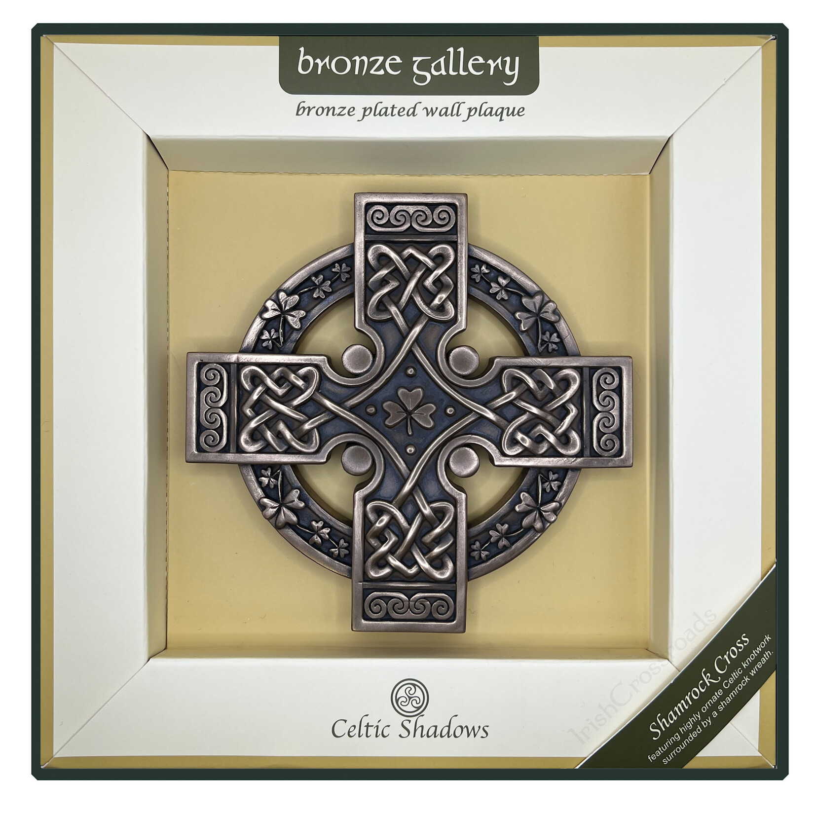 PLAQUES & GIFTS CELTIC BRONZE GALLERY WALL PLAQUE - Shamrock High Cross