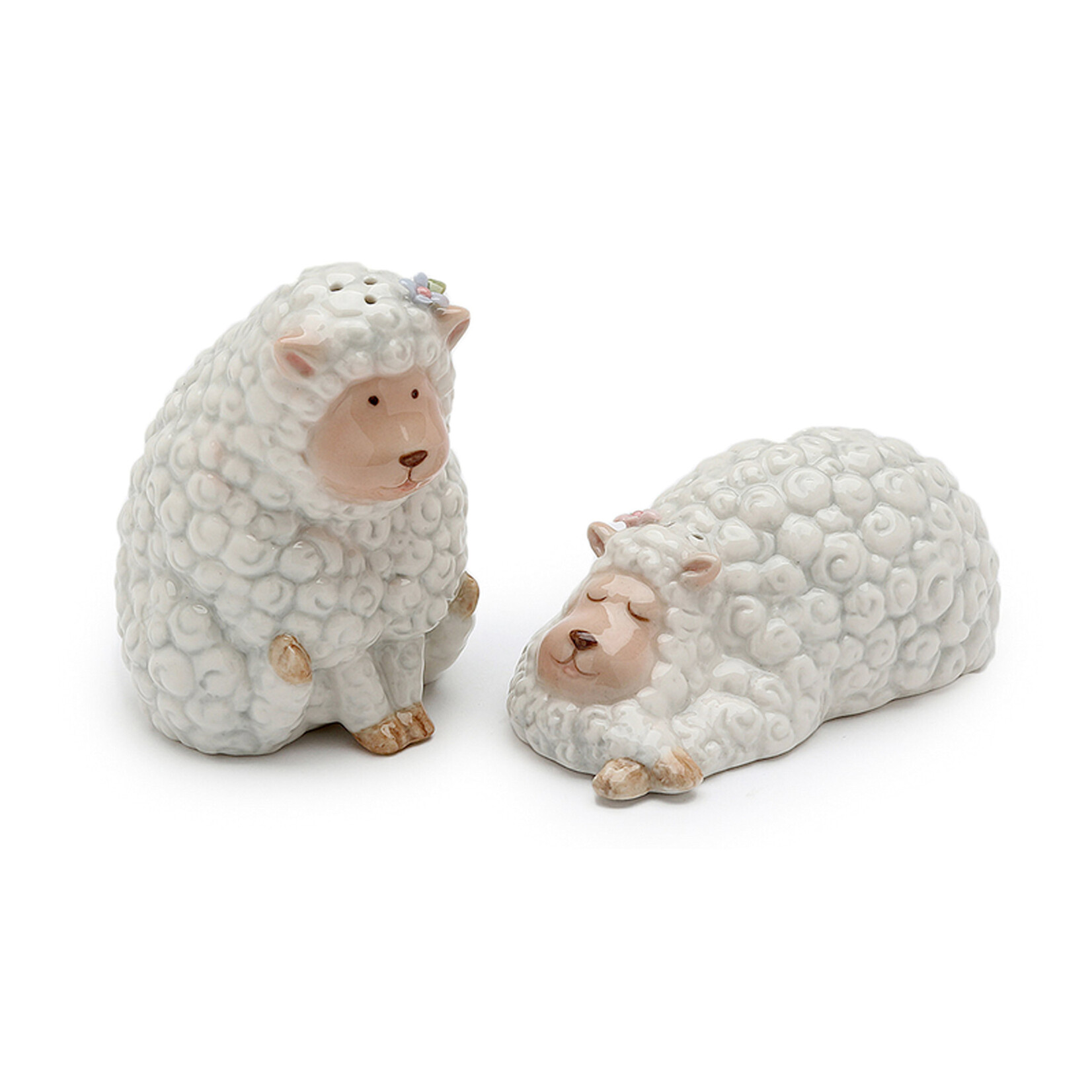 KITCHEN & ACCESSORIES CLEARANCE - CURLY SHEEP SALT & PEPPER SET - FINAL SALE