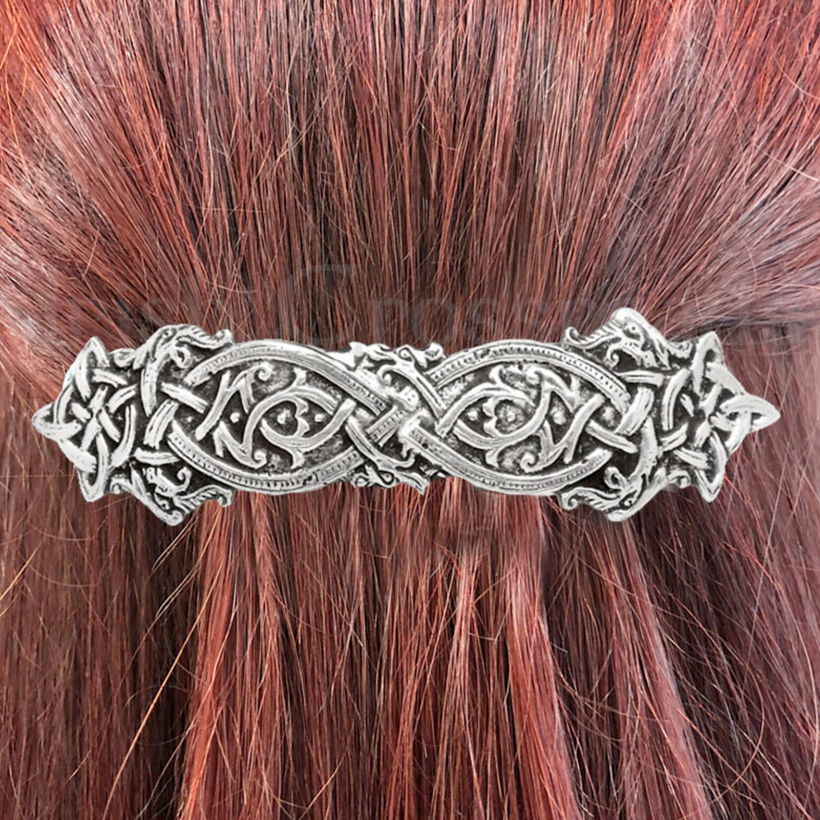 ACCESSORIES MULLINGAR PEWTER CELTIC HAIR BARRETTE - Kells Design