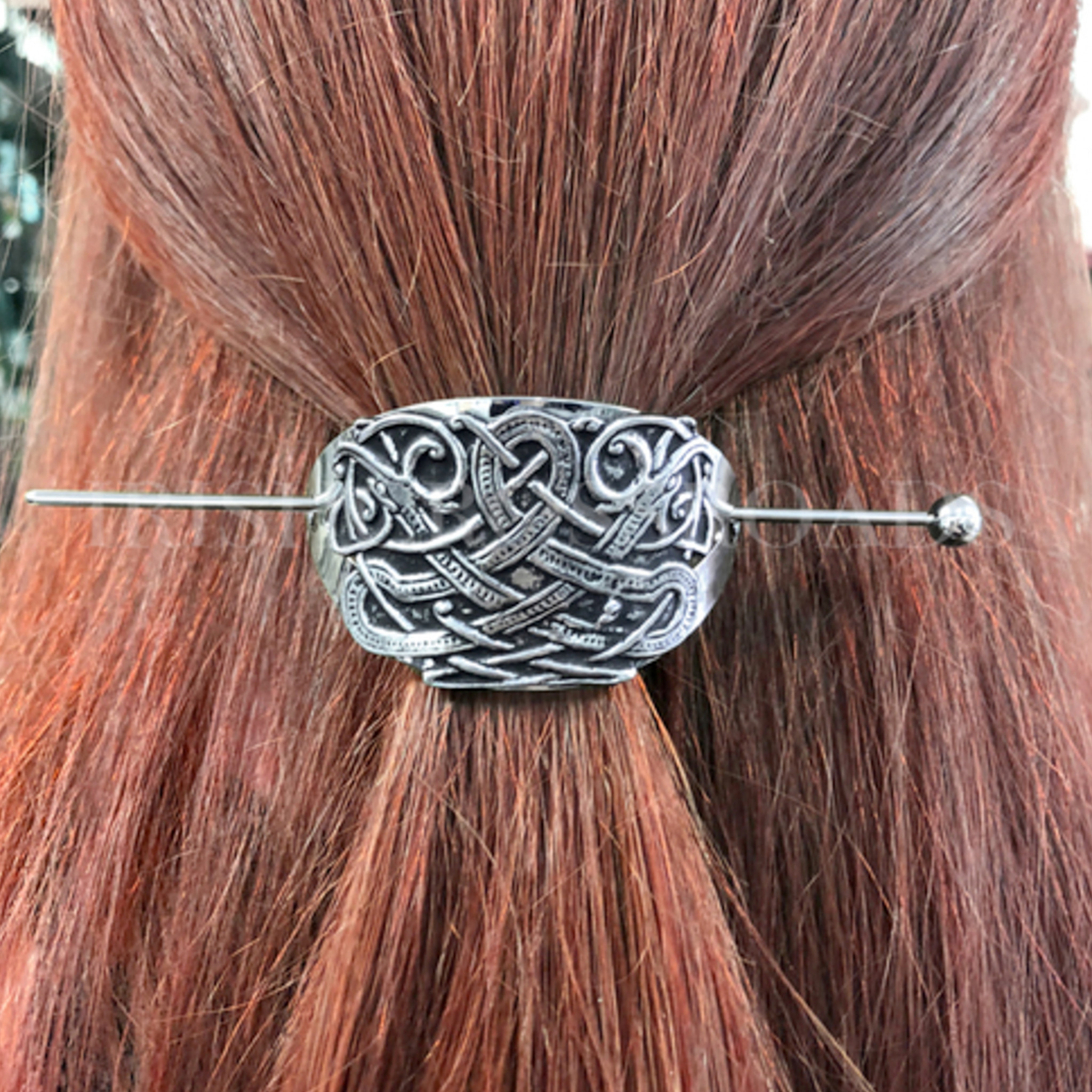 MULLINGAR PEWTER CELTIC SHEILD HAIR SLIDE - Irish Crossroads display picture 1