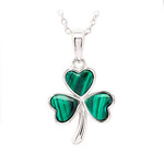PENDANTS & NECKLACES SHANORE STERLING & MALACHITE SHAMROCK PENDANT