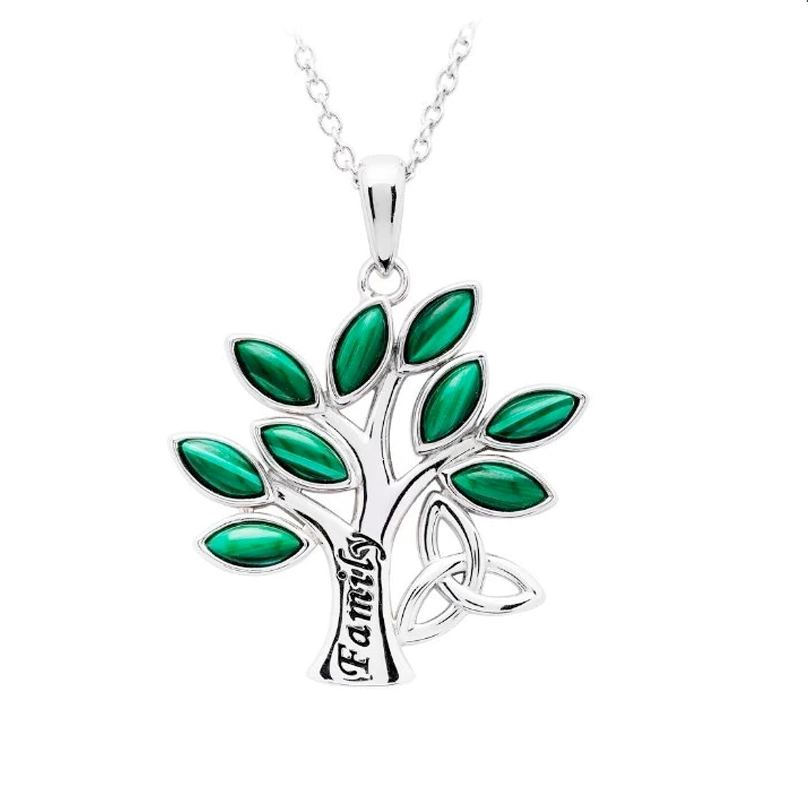 PENDANTS & NECKLACES SHANORE STERLING TREE of LIFE PENDANT with MALACHITE