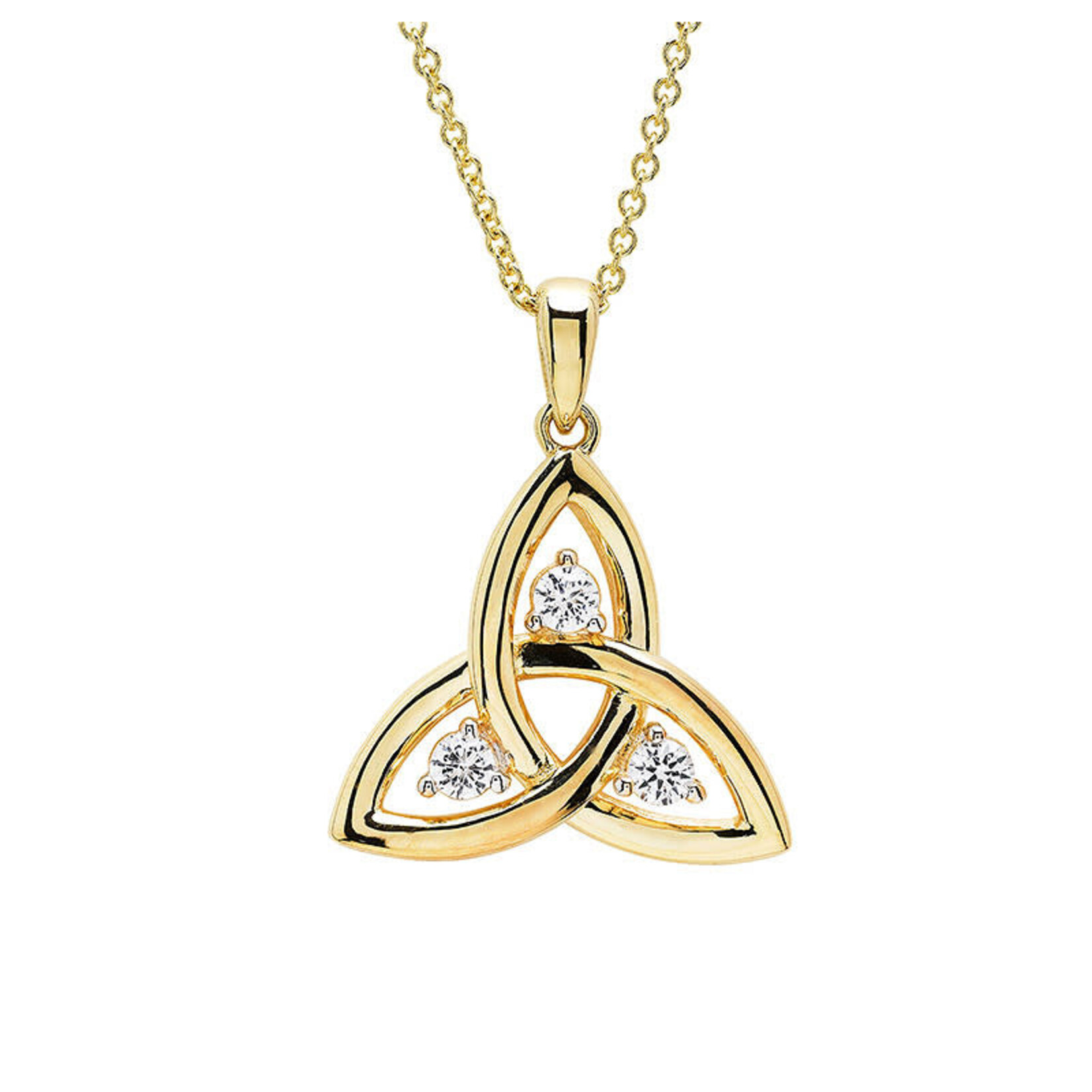 PENDANTS & NECKLACES SHANORE GOLD VERMEIL TRINITY PENDANT w WHT SAPPHIRE