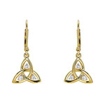 EARRINGS SHANORE GOLD VERMEIL TRINITY DROP EARRINGS w WHT SAPPHIRE