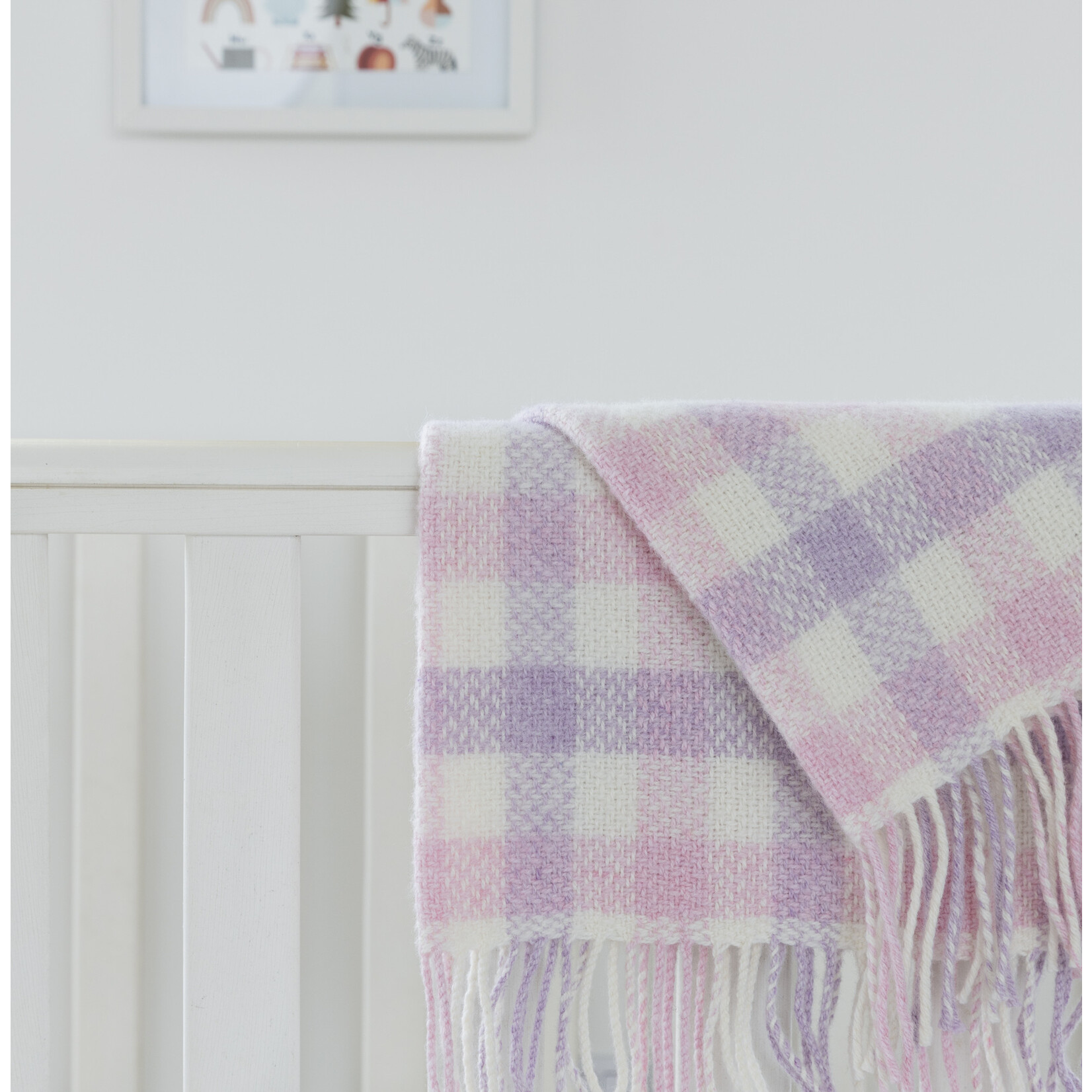BABY BLANKETS BABY BLANKET MERINO CASHMERE - Pink Lilac Check