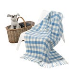 BABY BLANKETS BABY BLANKET MERINO CASHMERE - Blue Check