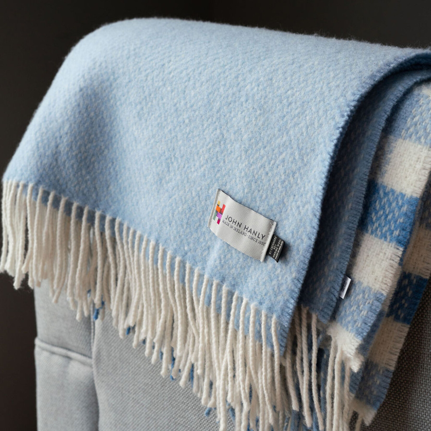BABY BLANKETS BABY BLANKET MERINO CASHMERE - Blue