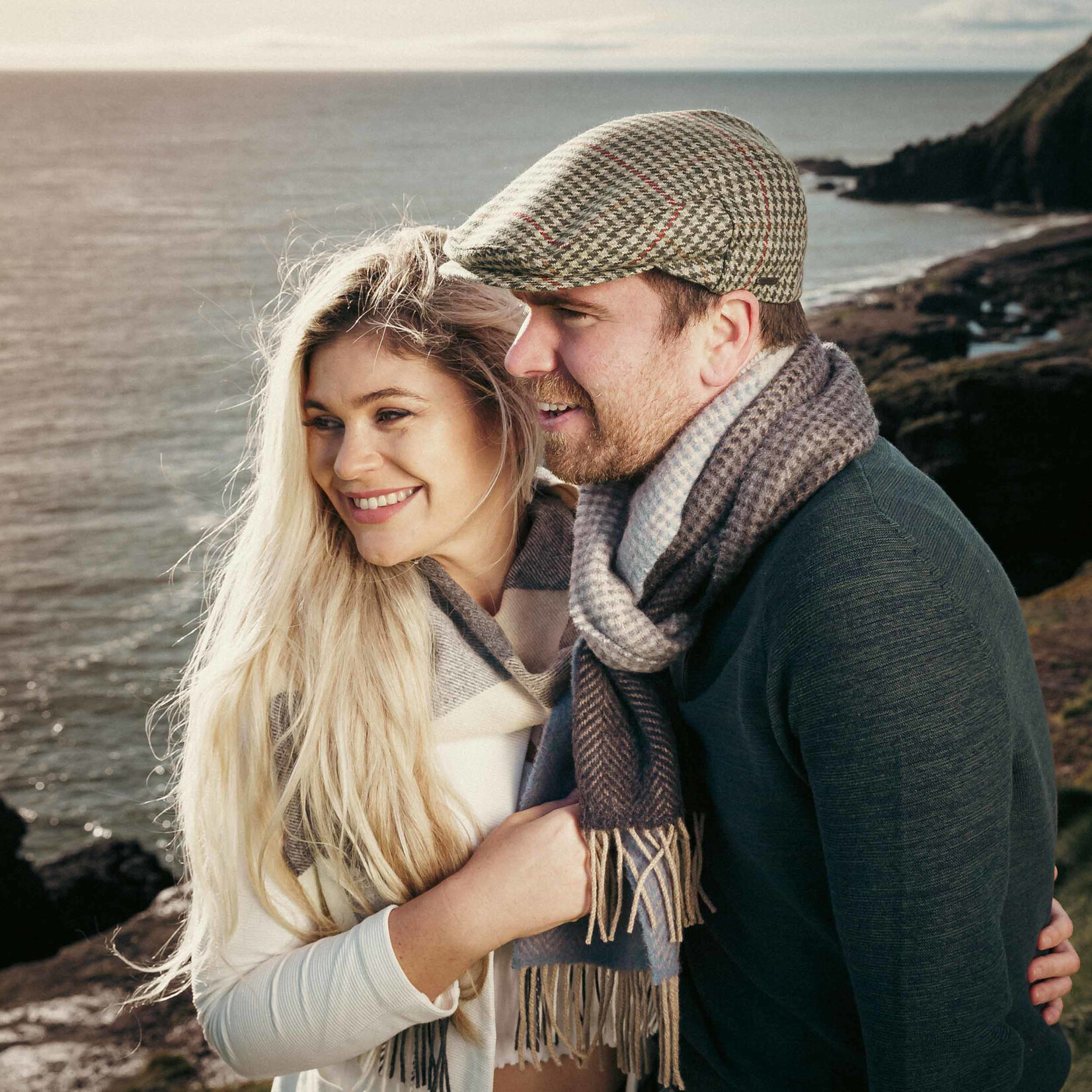 ACCESSORIES IRISH MERINO CASHMERE SCARF - Gry to Blue Mixed