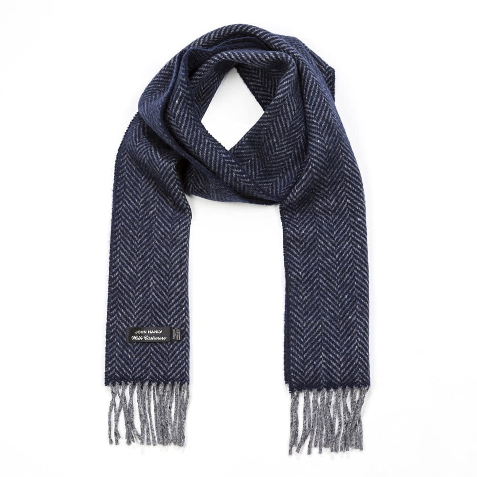 ACCESSORIES IRISH MERINO CASHMERE SCARF - Gry Nvy Herri