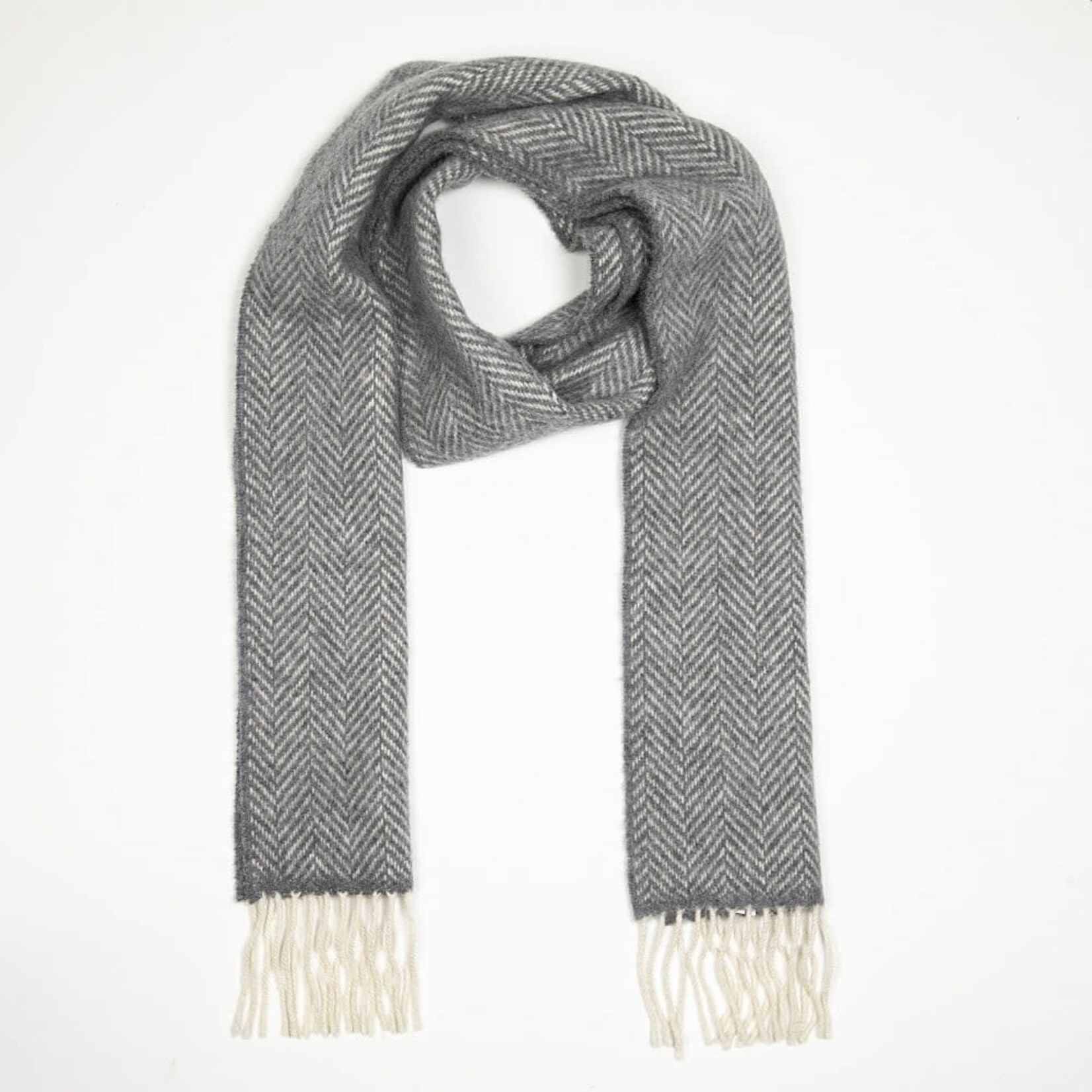 ACCESSORIES IRISH MERINO CASHMERE SCARF - Grey Herri