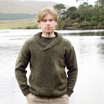 SWEATERS KILLYBEGS SHAWL COLLAR SWEATER - Forest Grn