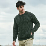 SWEATERS SLIGO CREW NECK SWEATER w TWEED - Army Grn