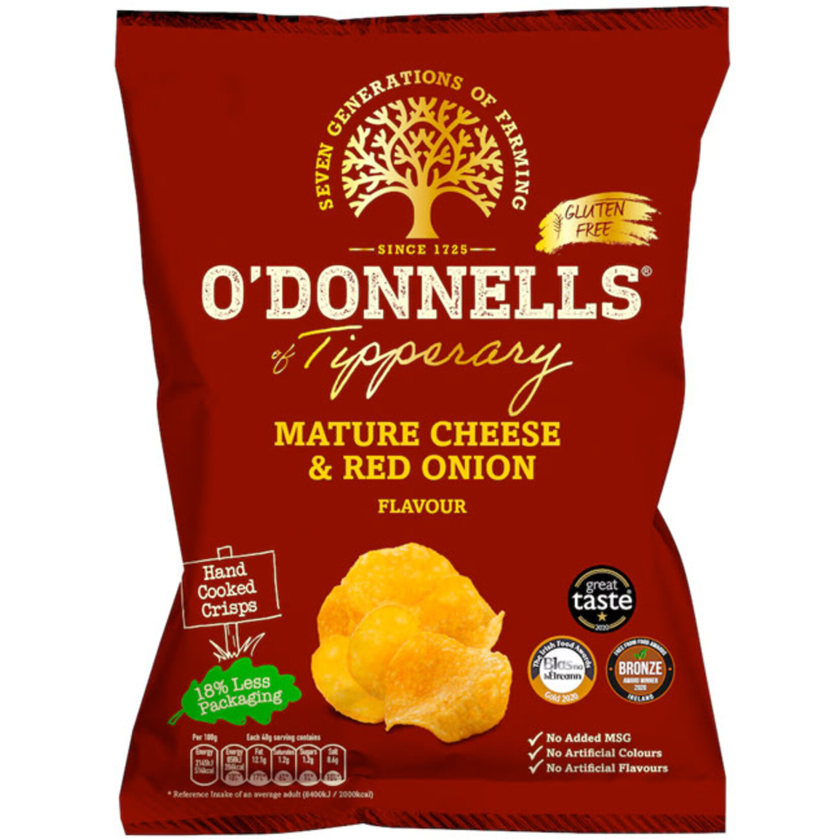 CRISPS / CHIPS O'DONNELLS CRISPS - Shareable Cheese & Onion (125g)