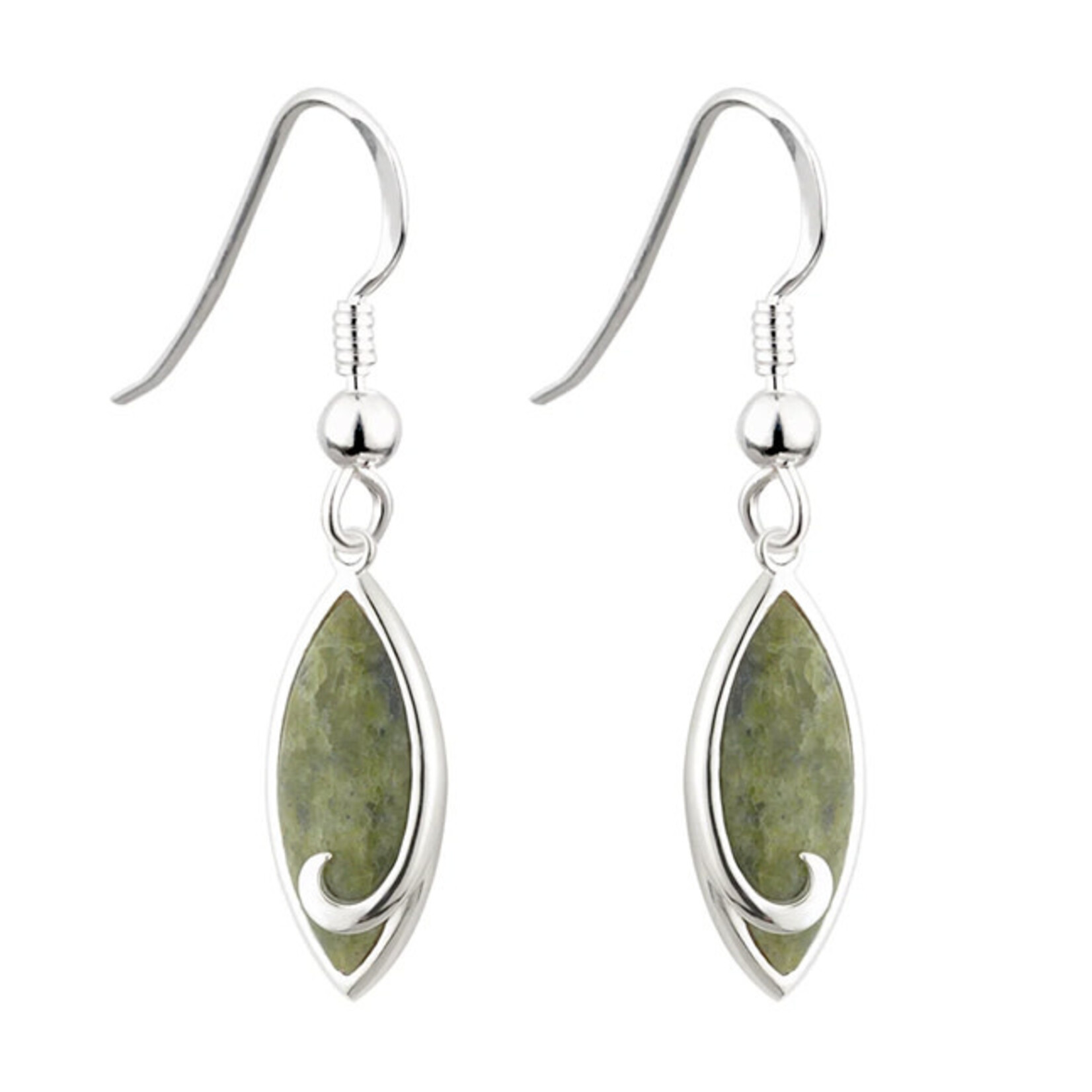 EARRINGS SOLVAR RHODIUM w CONNEMARA DROP EARRINGS