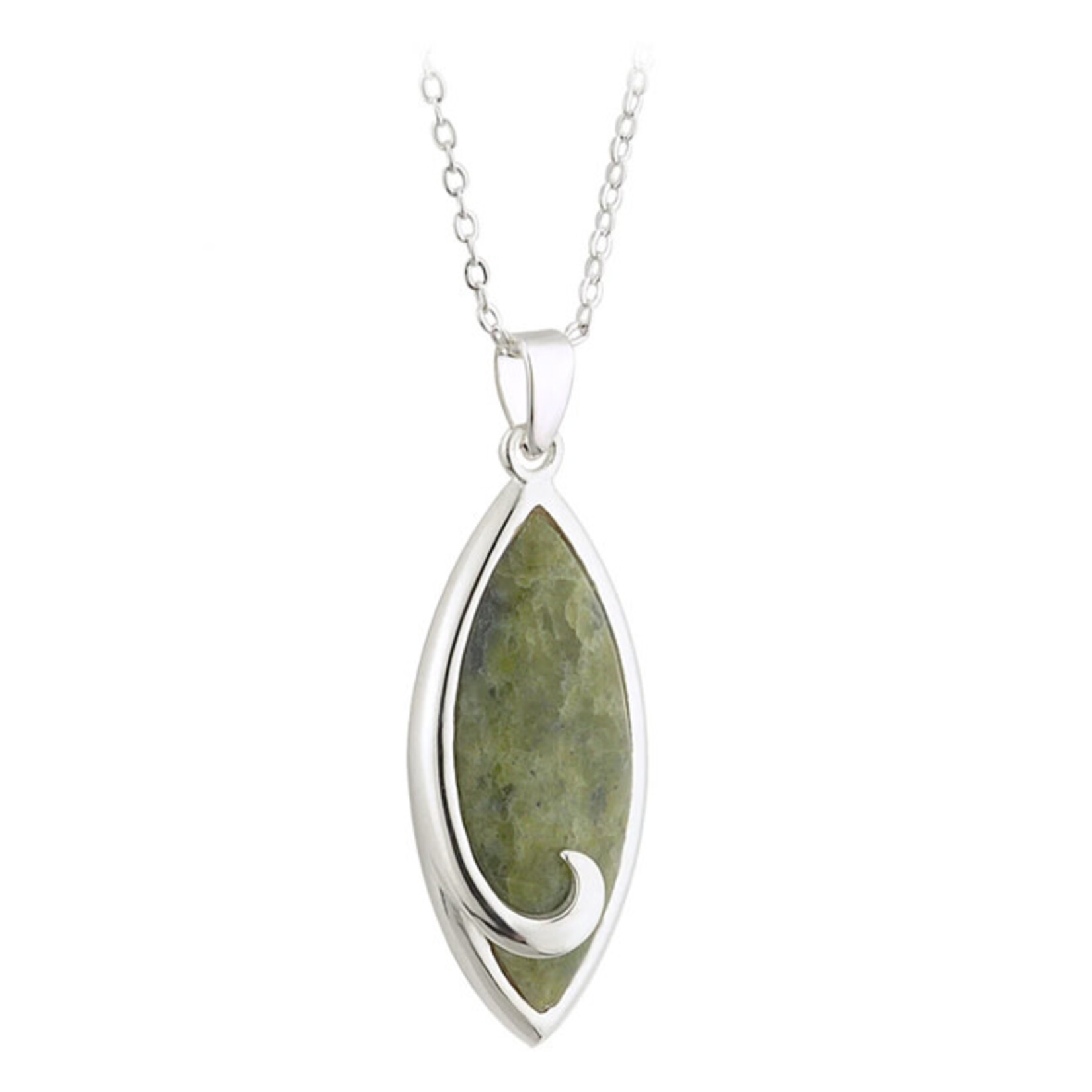 PENDANTS & NECKLACES SOLVAR RHODIUM w CONNEMARA DROP PENDANT