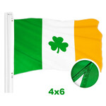 FLAGS & MORE IRELAND EMBROIDERED SHAMROCK FLAG - 4x6ft