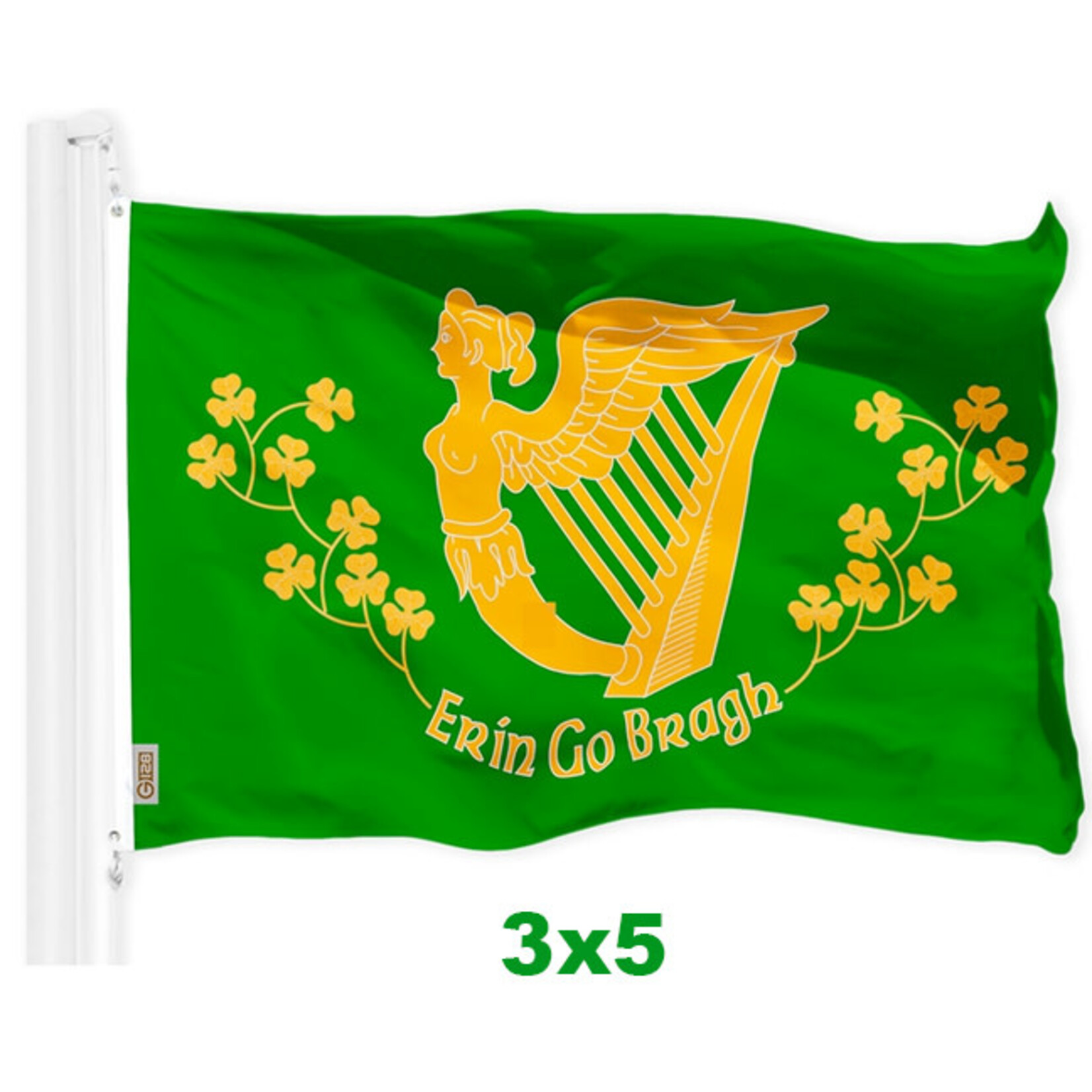 FLAGS & MORE IRELAND 'Erin Go Bragh' FLAG - 3x5ft