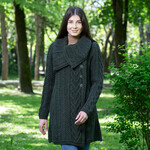 SWEATERS CLEARANCE: SAOL CLASSIC CABLE COAT - Army Green :FINAL SALE