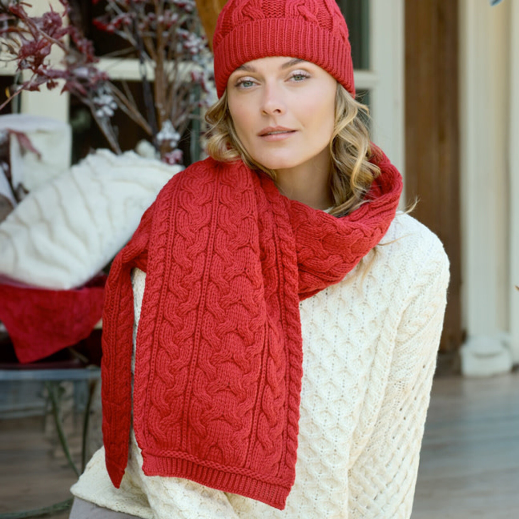 ACCESSORIES CHUNKY CABLE UNISEX SCARF