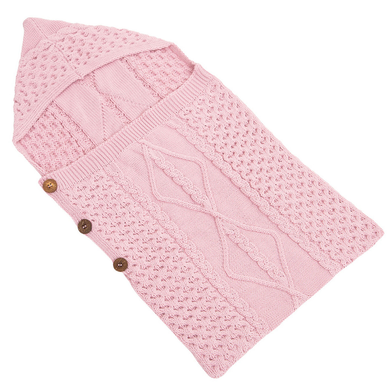 BABY ACCESSORIES CLEARANCE:  SAOL BABY ARAN SLEEPING NEST - Pink :FINAL SALE