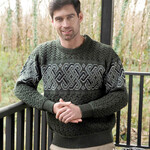 SWEATERS UNISEX RINGSEND JACQUARD CREW SWEATER - Army Green
