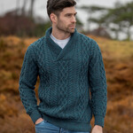 SWEATERS BUNRATTY SHAWL COLLAR SWEATER - Peacock