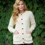 SWEATERS CURRAGH TRADITIONAL LUMBER CARDIGAN - Natural