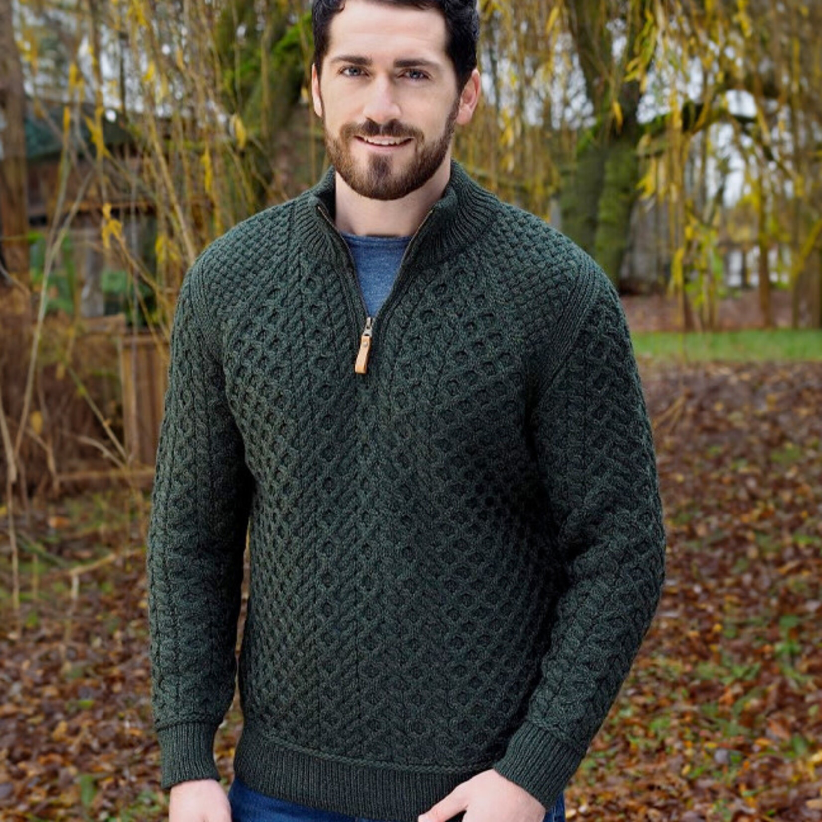 SWEATERS BECKETT SUPER SOFT HALF- ZIP SWEATER - Army Grn