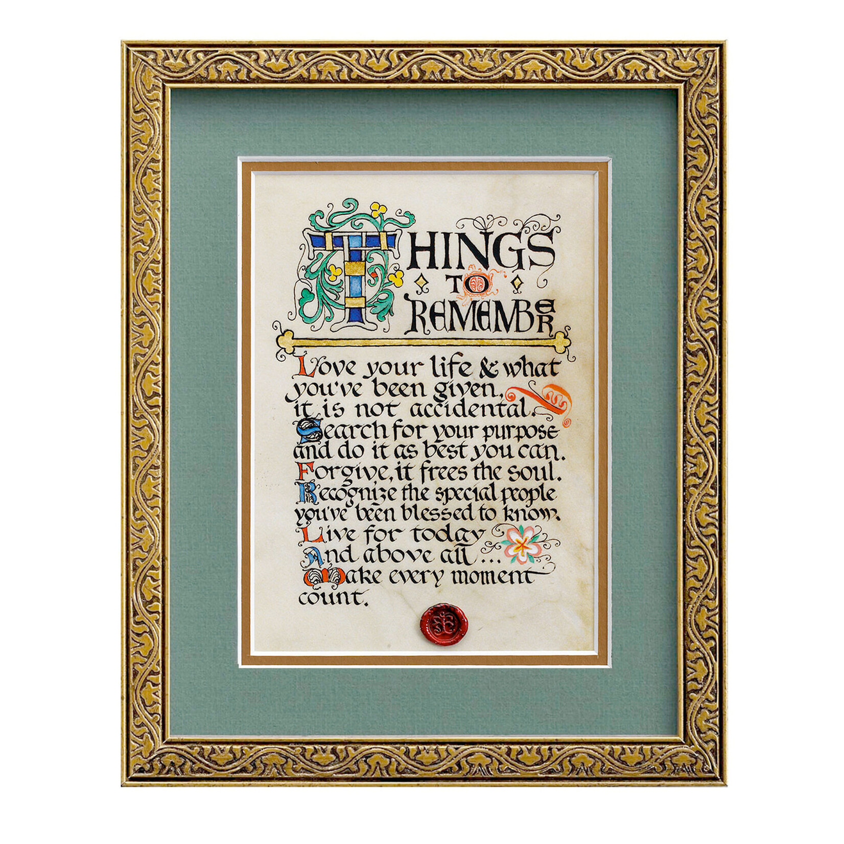 PLAQUES & GIFTS CELTIC MANUSCRIPT 8x10 PLAQUE - "THINGS TO REMEMBER"