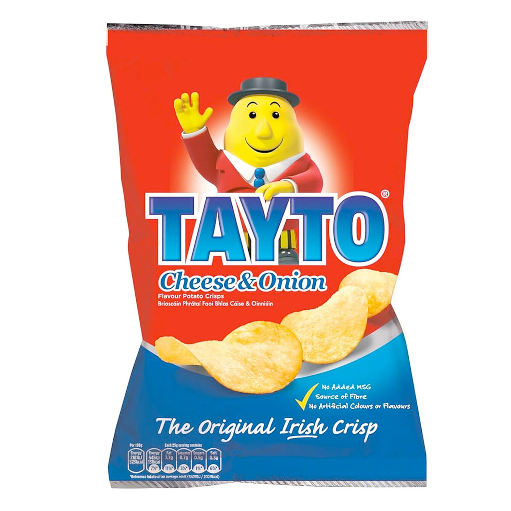 CRISPS / CHIPS TAYTO CHEESE & ONION SHAREBAG (125g)