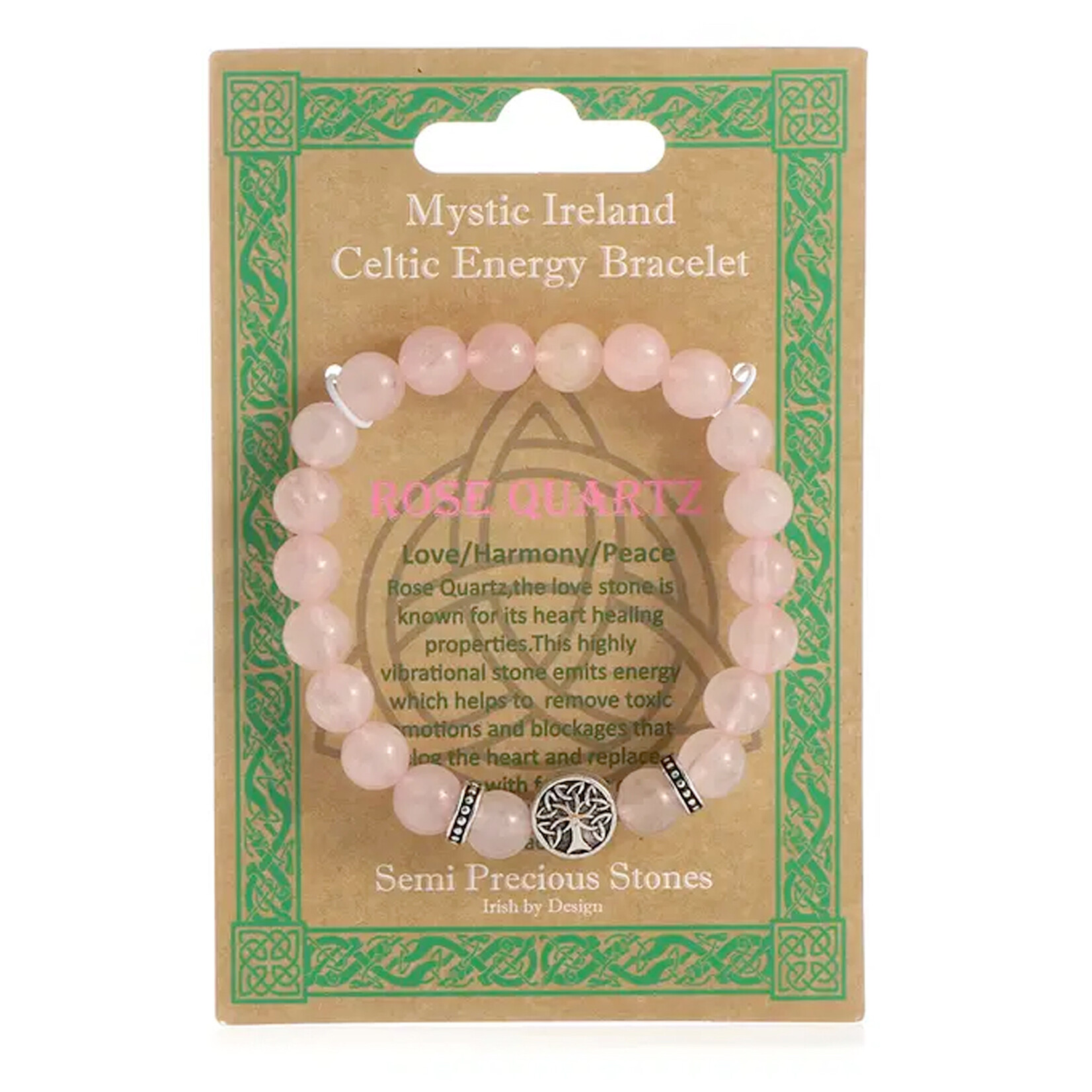 BRACELETS & BANGLES CELTIC TREE OF LIFE ENERGY BRACELET - Rose Quartz