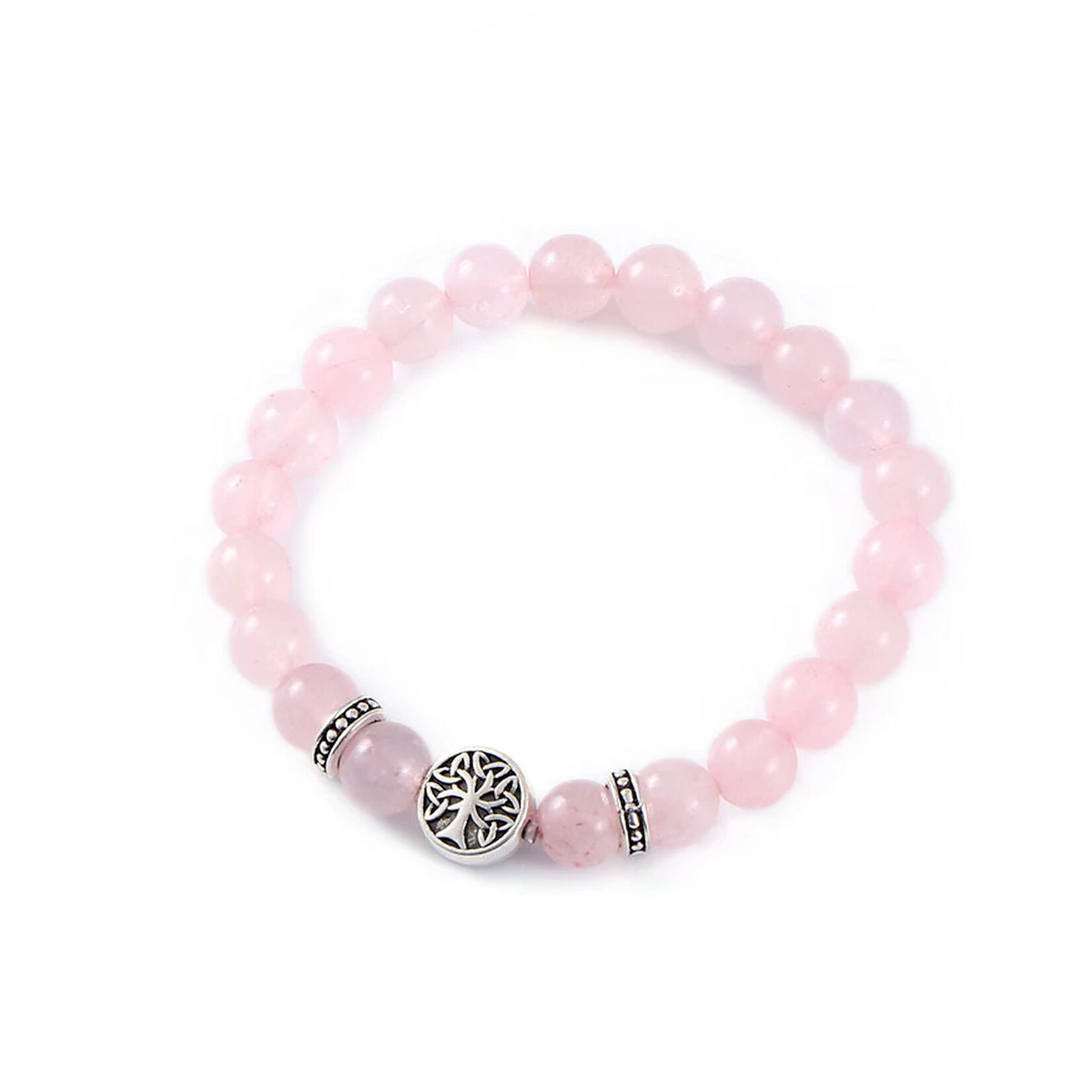 BRACELETS & BANGLES CELTIC TREE OF LIFE ENERGY BRACELET - Rose Quartz