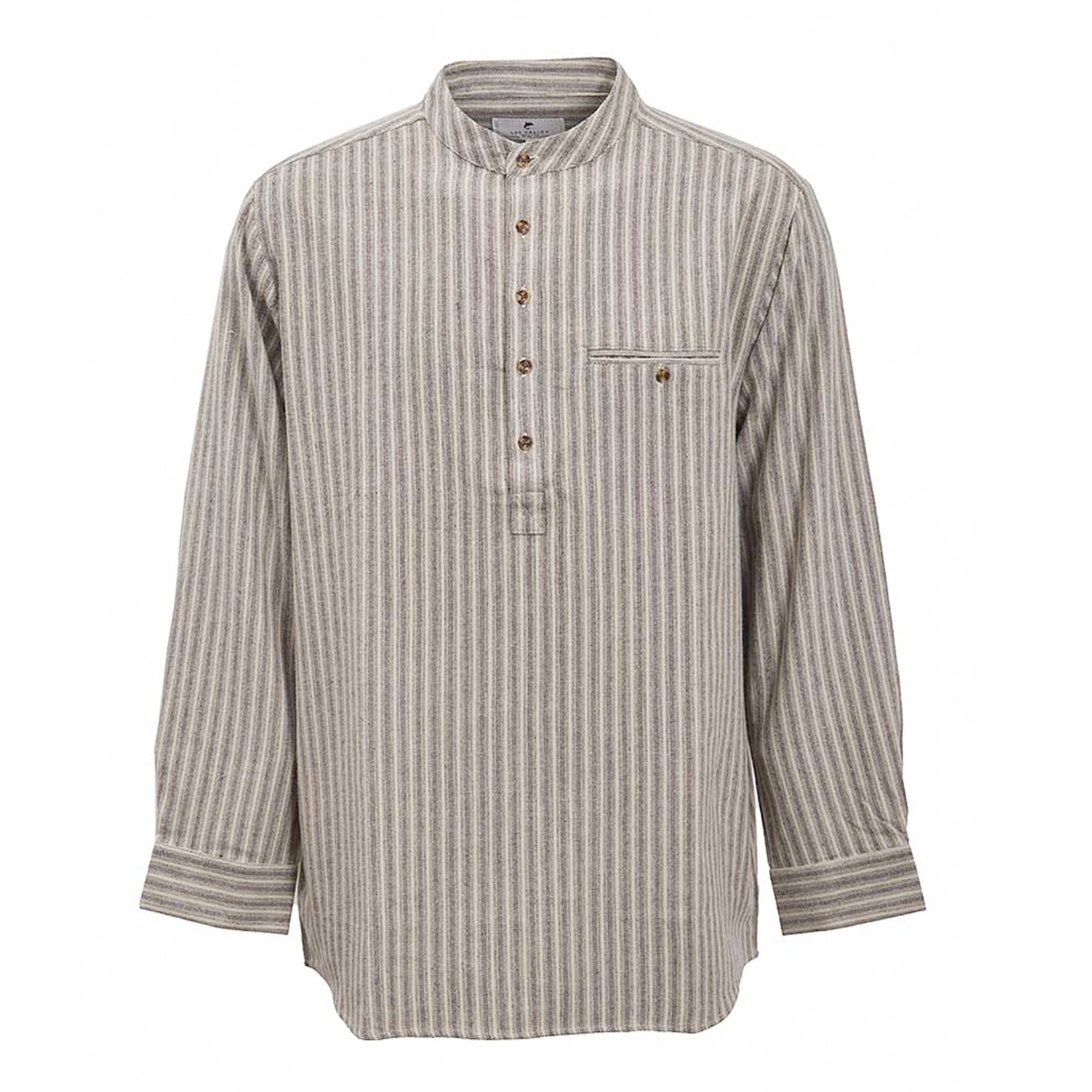 SHIRTS GRANDFATHER SHIRT - Beige Green Maroon Stripe