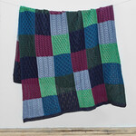 TAPESTRIES, THROWS, ETC. ARAN PATCHWORK THROW BLANKET - Mixed Blu/Grn/Purp