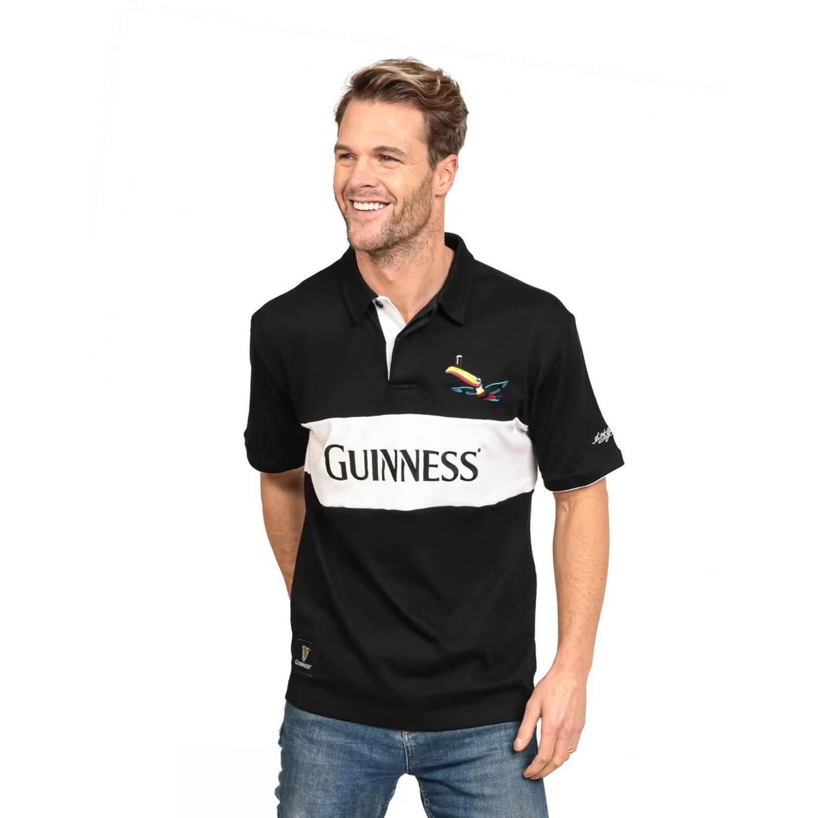 SPORTSWEAR CLEARANCE: GUINNESS TOUCAN SHORT SLEEVE RUGBY :FINAL SALE