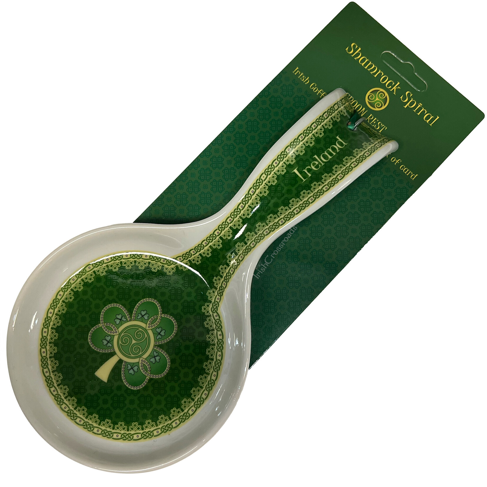 KITCHEN & ACCESSORIES CELTIC SPIRAL SPOON REST - IRELAND SHAMROCK