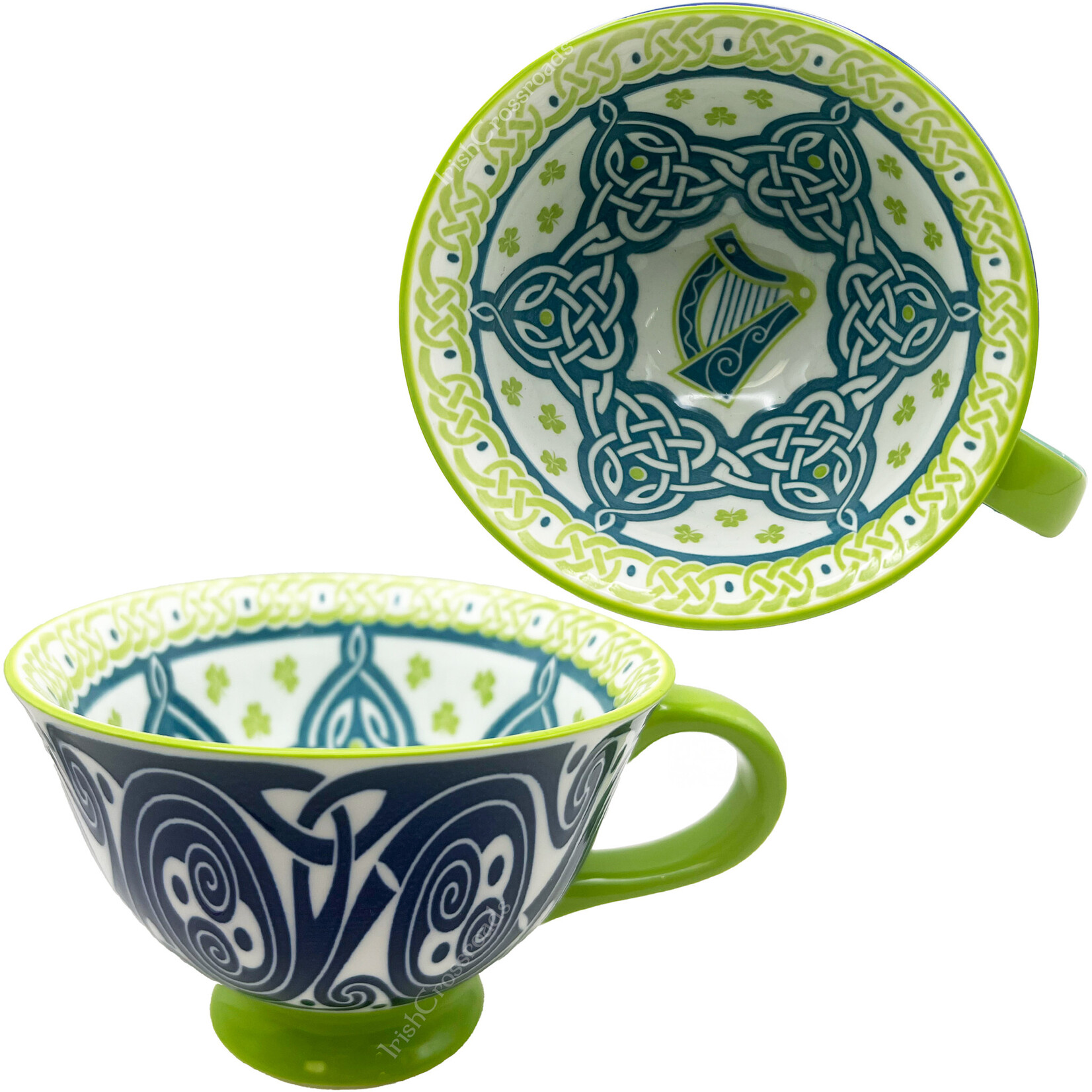 TEAPOTS, MUGS & ACCESSORIES CELTIC CLARA IRISH LATTE MUG - Irish Harp