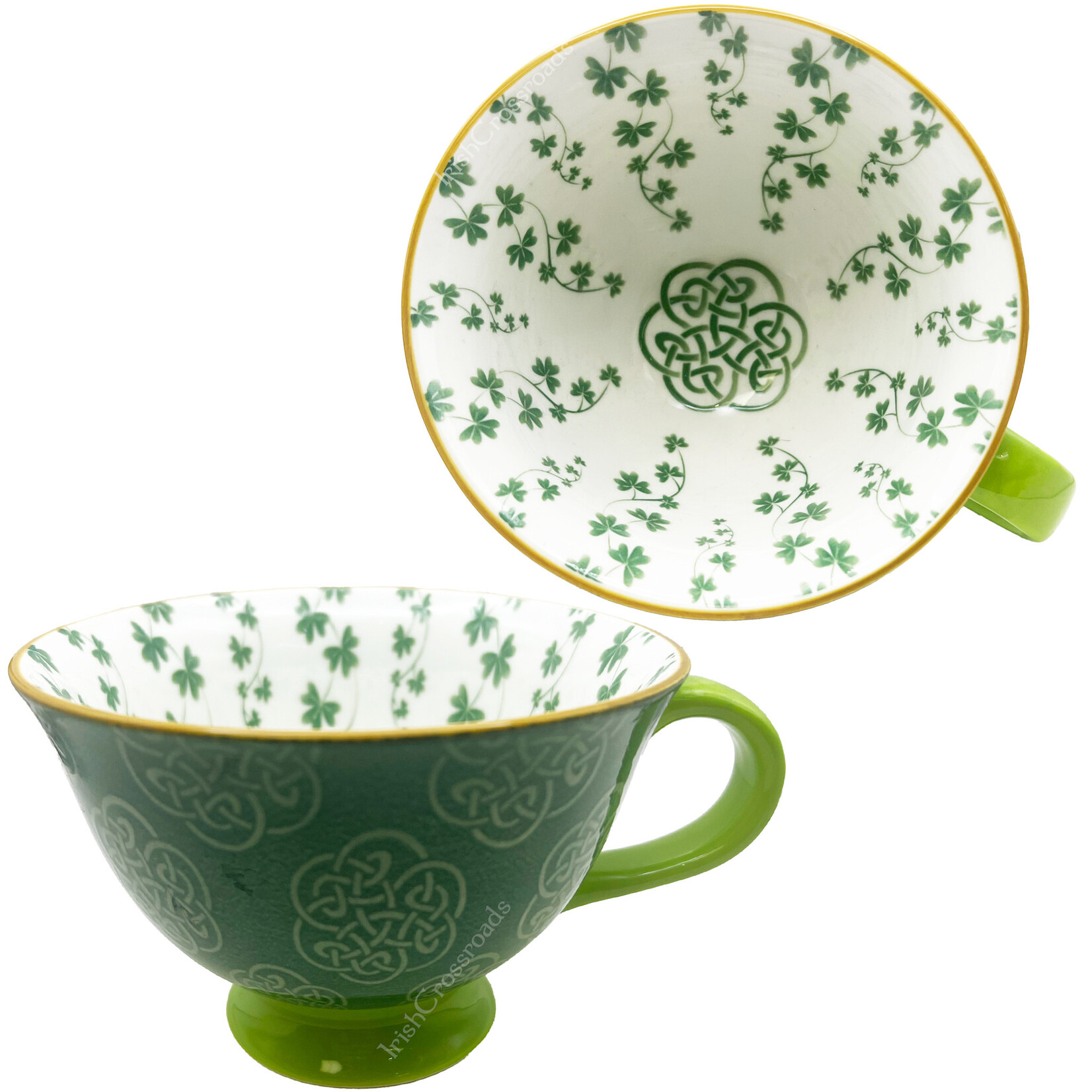 TEAPOTS, MUGS & ACCESSORIES CELTIC CLARA IRISH LATTE MUG - Trellis Shamrock