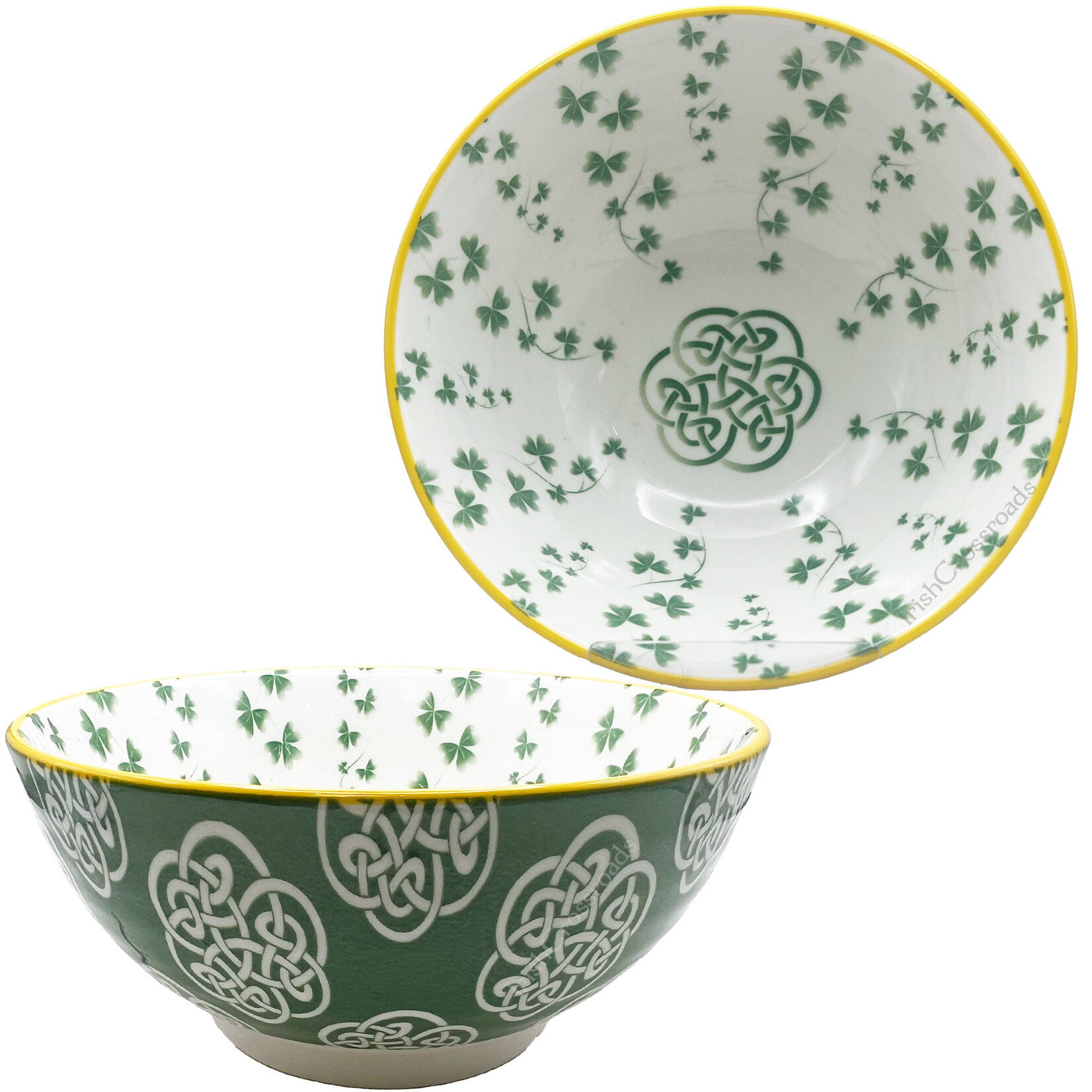 VASES & BOWLS CELTIC CLARA BOWL - TRELLIS SHAMROCK (5.5")