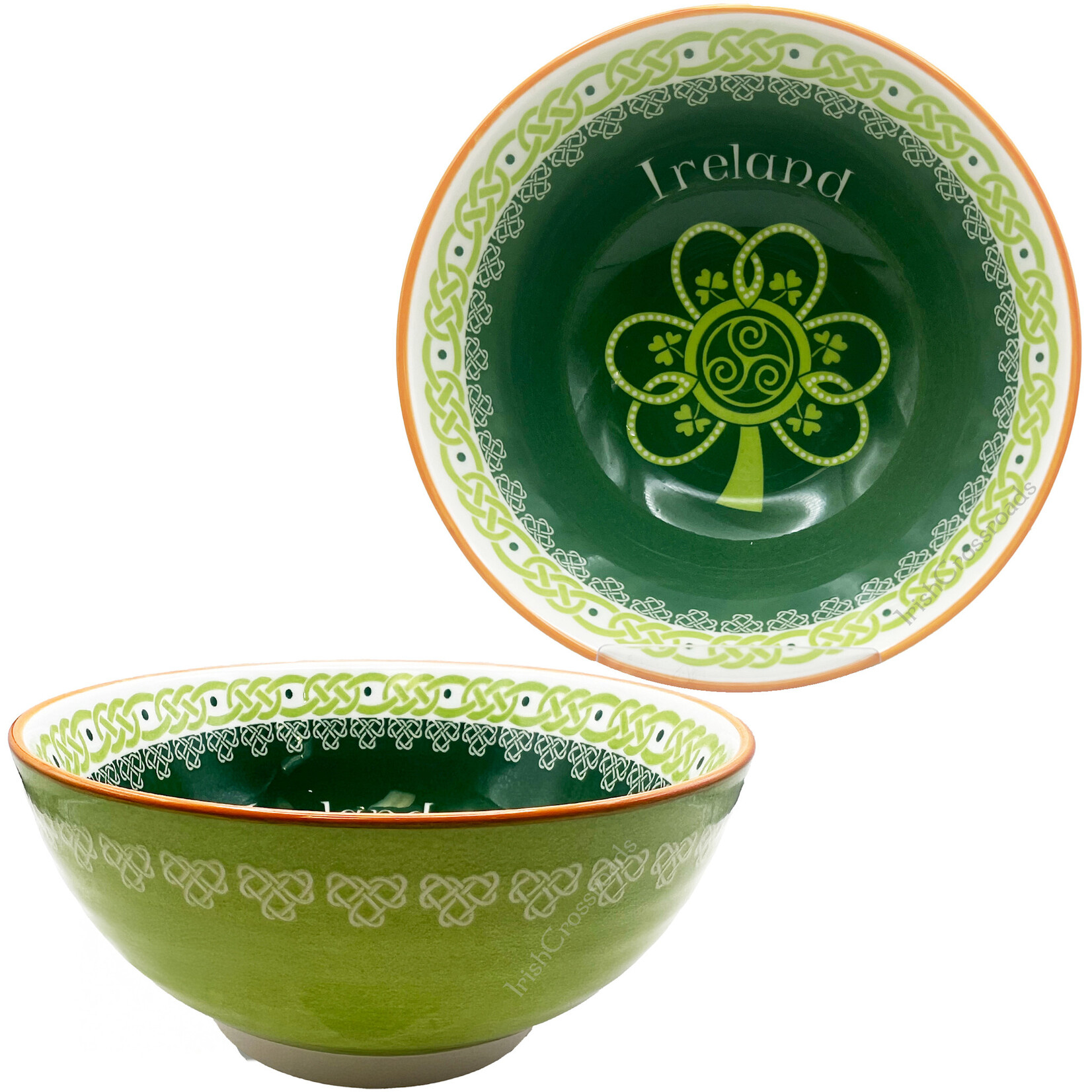 VASES & BOWLS CELTIC CLARA BOWL - SHAMROCK SPIRAL (5.5")