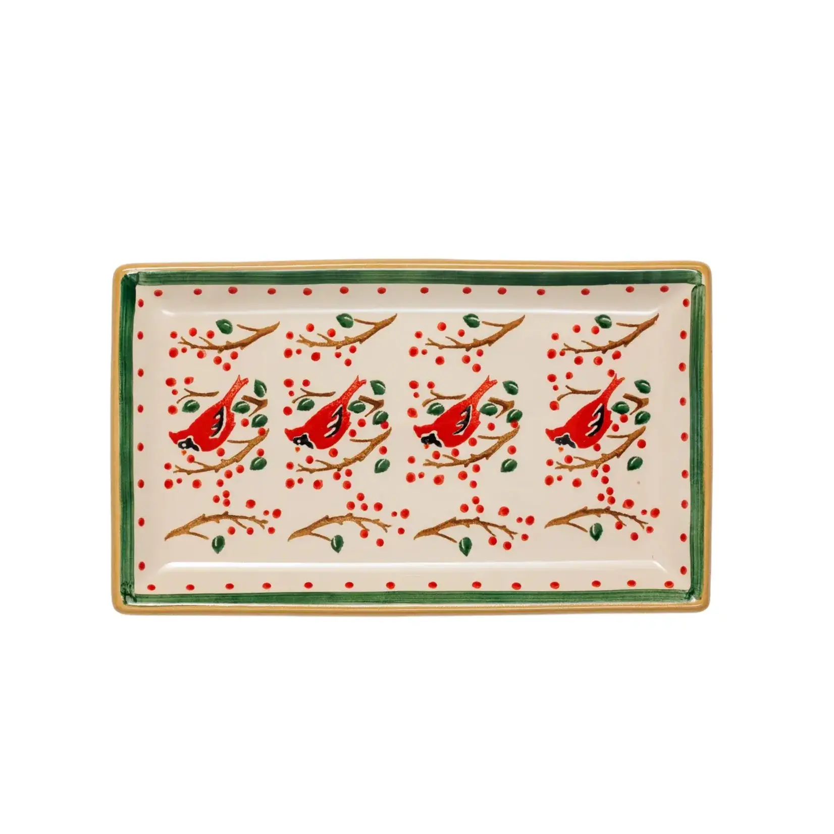 HOLIDAY NICHOLAS MOSSE MEDIUM RECTANGLE PLATE - Berry Bird