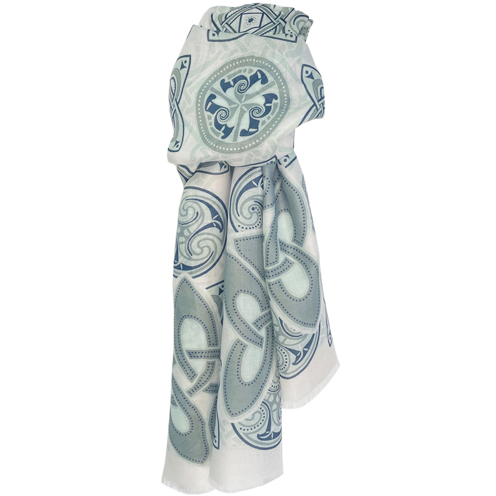 ACCESSORIES PATRICK FRANCIS FASHION WRAP SCARF - Cream/Green Celt