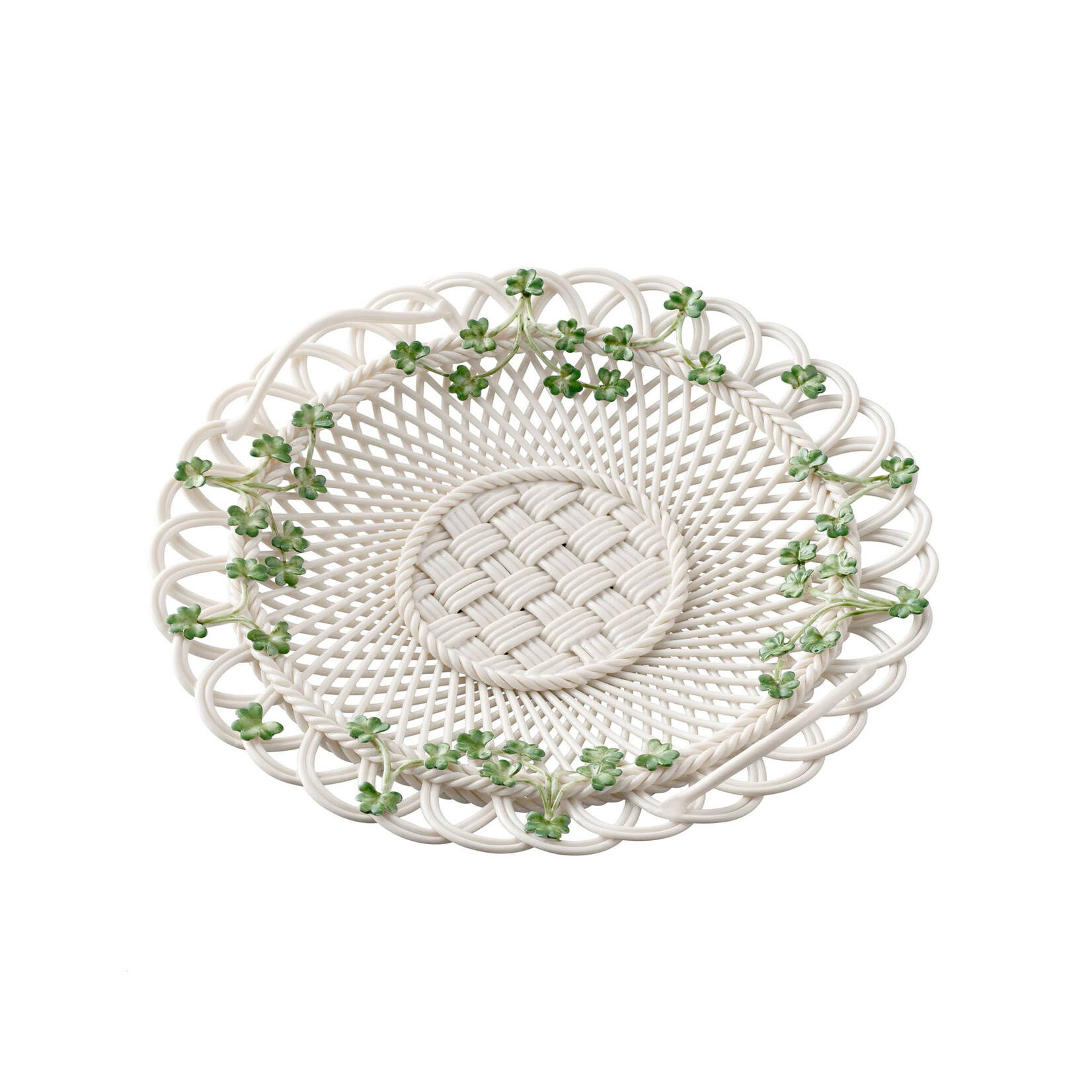 DECOR BELLEEK SHAMROCK HERITAGE BASKET